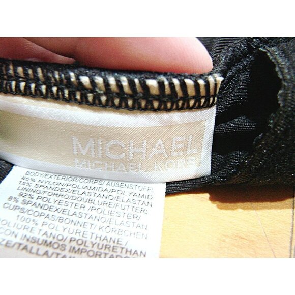 Michael Kors Womens Black One Piece Swimsuit Criss Cross Cut Out Pull On Size 6 - Picture 8 of 12